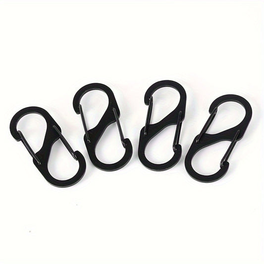 10pcs S Type Carabiner With Lock Metal Keychain Hook For Camping Hiking