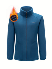 Men's Warm Fleece Stand Collar Jacket for Outdoors