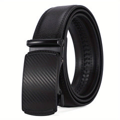 Men's Automatic Buckle Leather Belt Casual Retro Ratchet Belt
