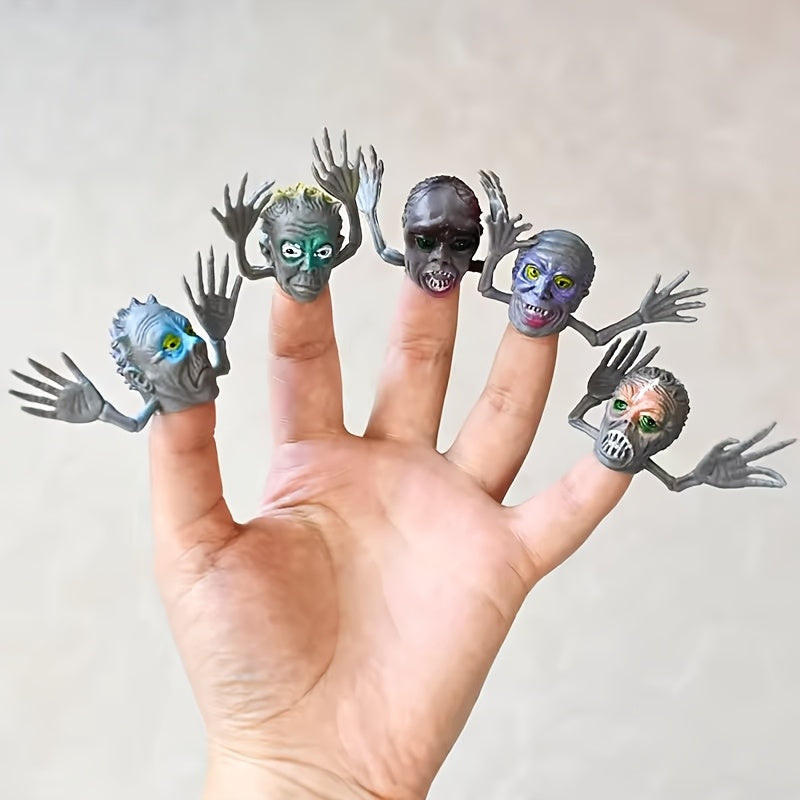 6 Mini Ghost Finger Puppets Halloween Fun