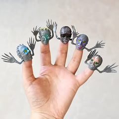 6 Mini Ghost Finger Puppets Halloween Fun
