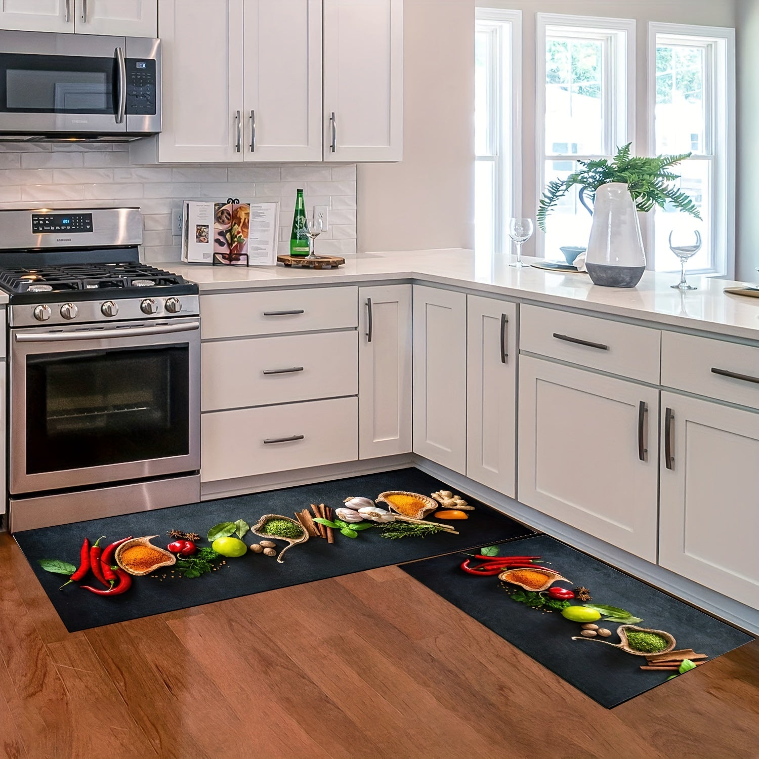 Non Slip Waterproof Kitchen Mat Set Soft Runner Rug