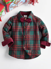 Baby Boys Christmas Outfit Gentleman Outfit Long Sleeve Bow Tie