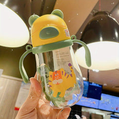 Cartoon Animal Portable Bottle with Shoulder Strap for Kids