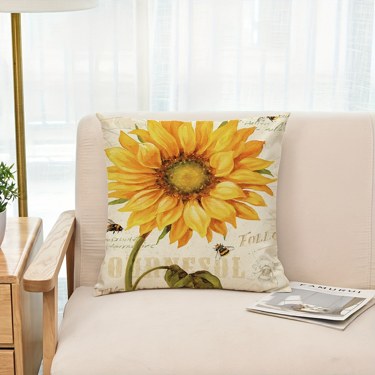 Sunflower Throw Pillow Cover for Living Room Bedroom Sofa Home Decor