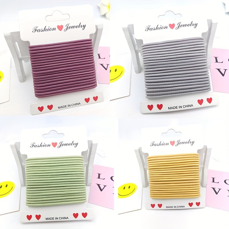 20pcs Solid Hair Tie Elastic Ponytail Holder Hair Accessories For Women Girls