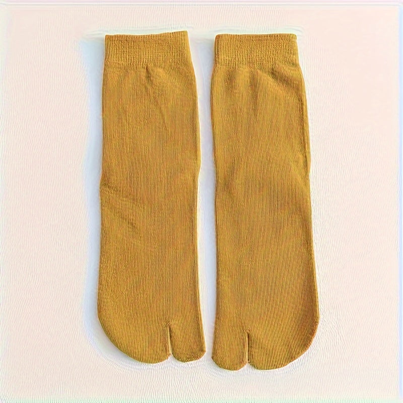 1pair Two Finger Socks Two Toe Socks Medium Leg Socks Cotton Socks