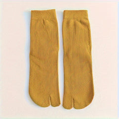 1pair Two Finger Socks Two Toe Socks Medium Leg Socks Cotton Socks