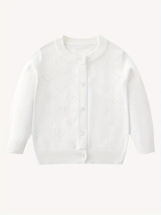 Girls Jacquard Button Down Knit Cardigan Top For Summer Night