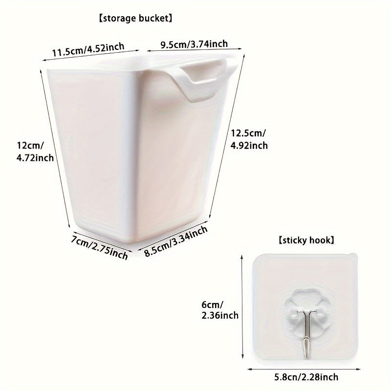 5pcs Hanging Pen Container Storage Boxes with Built-In Hooks
