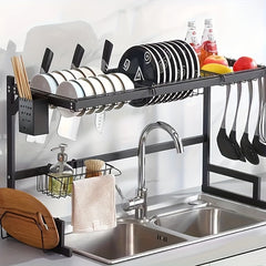 Metal Dish Rack Kitchen Organizer For Tableware Storage
