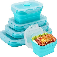 4pcs Leakproof Silicone Insulated Lunch Box Collapsible Bento Box