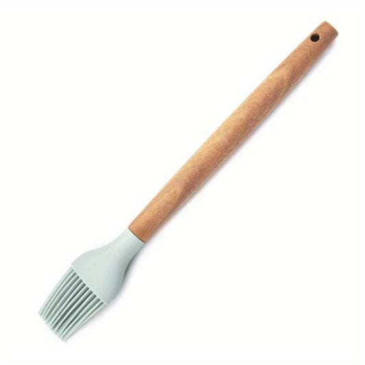 Silicone Applicator Brush Wooden Handle Heat Resistant Pastry Brush