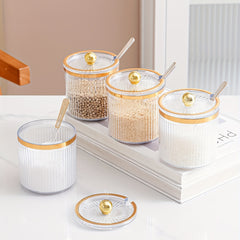 Creative Seasoning Pot with Lid for Kitchen Spice Storage