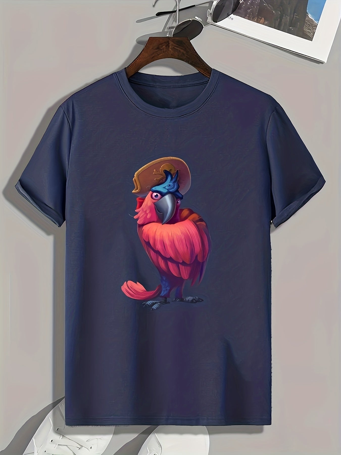 Parrot Print Men's Graphic T shirt for Summer