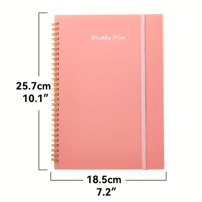 Undated Weekly Goals Notebook Spiral Binding Planner PP Cover 17.78 X 25