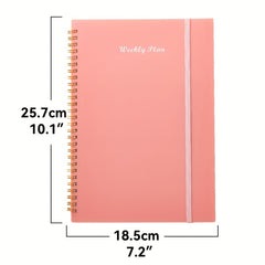 Undated Weekly Goals Notebook Spiral Binding Planner PP Cover 17.78 X 25