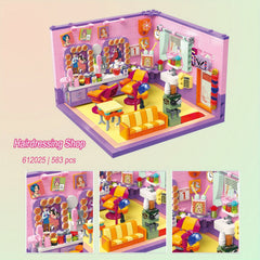 Mini Building Blocks Construction Set for Teenagers Hair Salon & Record Store