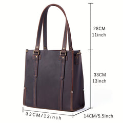 Genuine Leather Men's Tote Bag Shoulder Bag Briefcase
