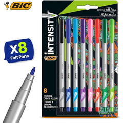 BIC Intensity Felt Tip & Conte Colouring Pencils Kit for School