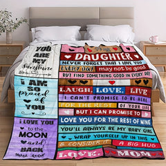 To My Daughter Print Blanket Soft Throw Blanket For Sofa, Bed And Travelling
