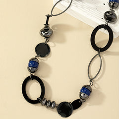 Vintage Long Necklace Resin Stone Jewelry