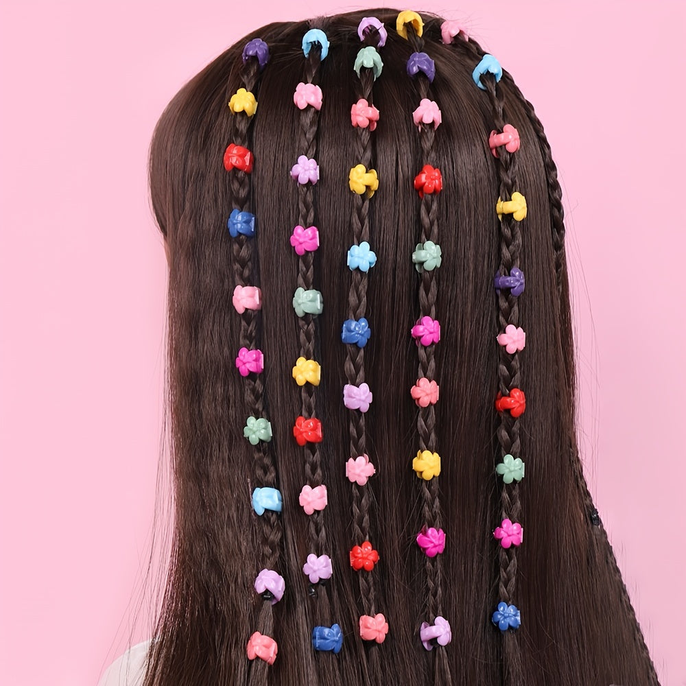 100pcs Colorful Flowers Claw Clips Hair Accessories for Toddler Girls