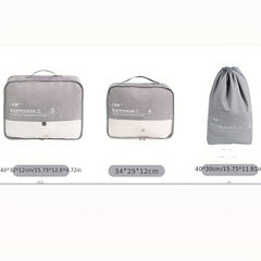 6 Pcs Travel Storage Bag Sets - Lightweight Clothes Organzier