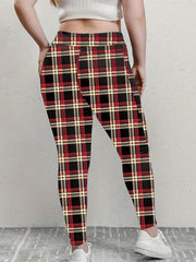  Plaid Print High Stretch Leggings