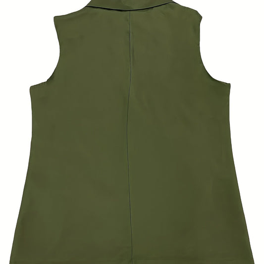 Sleeveless Lapel Blazer & Stylish Tops For Women