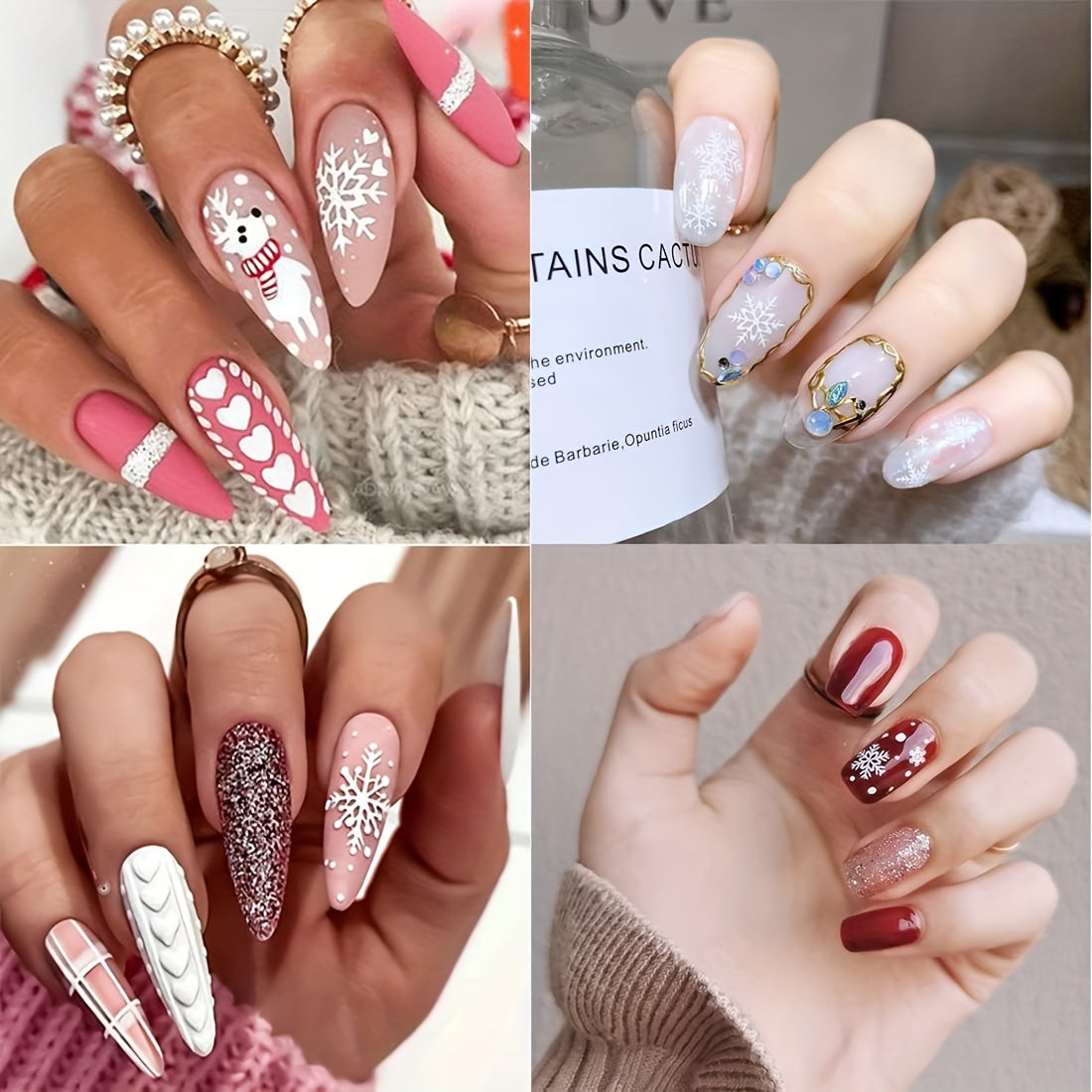 3D Christmas Nail Art Stickers Snowflake Nail Art Decals For DIY Or Nail Salons