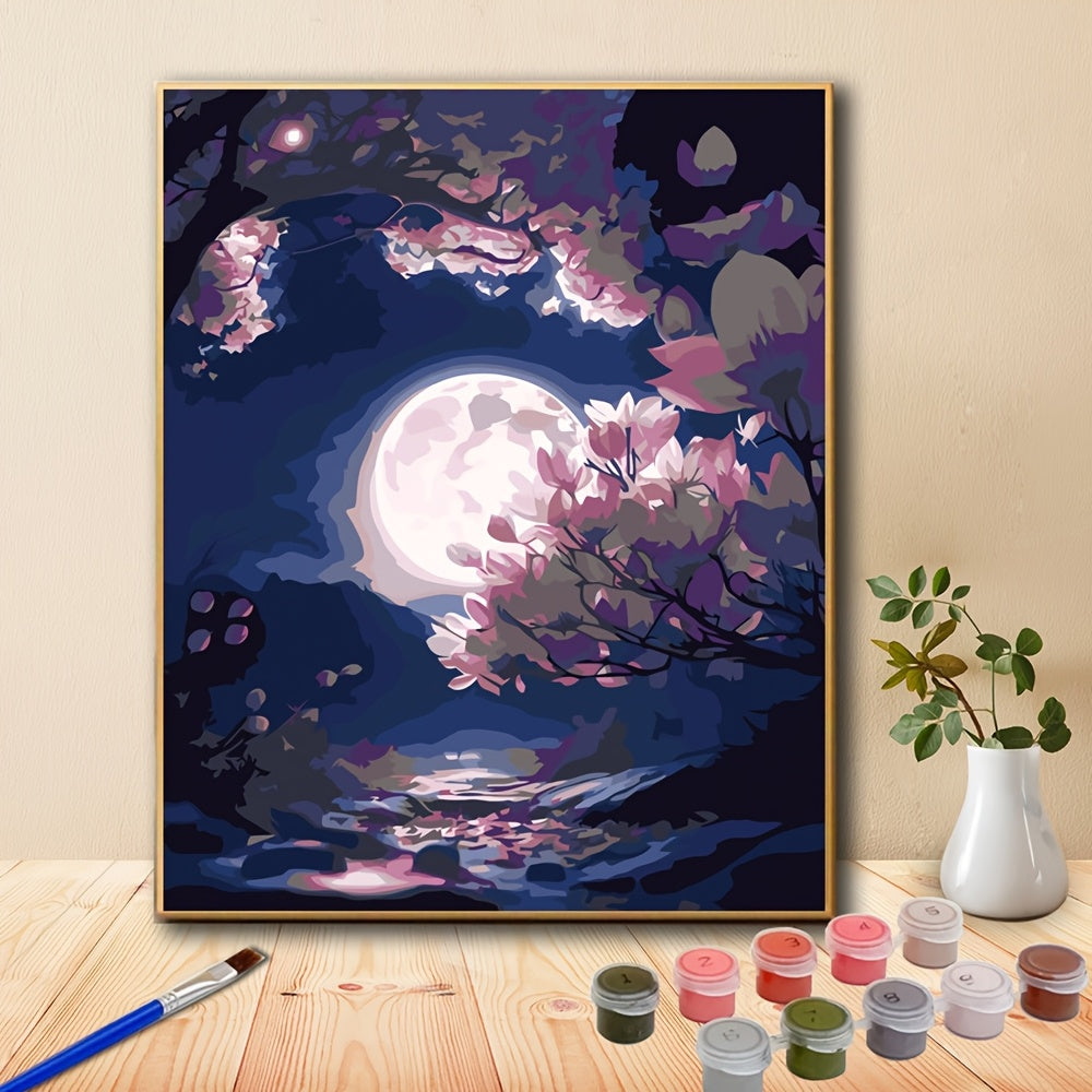 Bright Moon Paint by Numbers Kit Acrylic Digital Painting on Canvas
