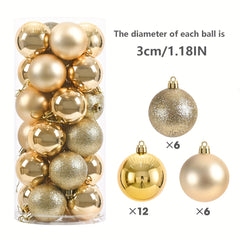24pcs Christmas Ball Decorations Halloween Holiday Wedding Party Mall Decoration