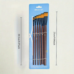 Nylon Wool Brushes 6 Sets for Gouache Watercolor Acrylic Paint