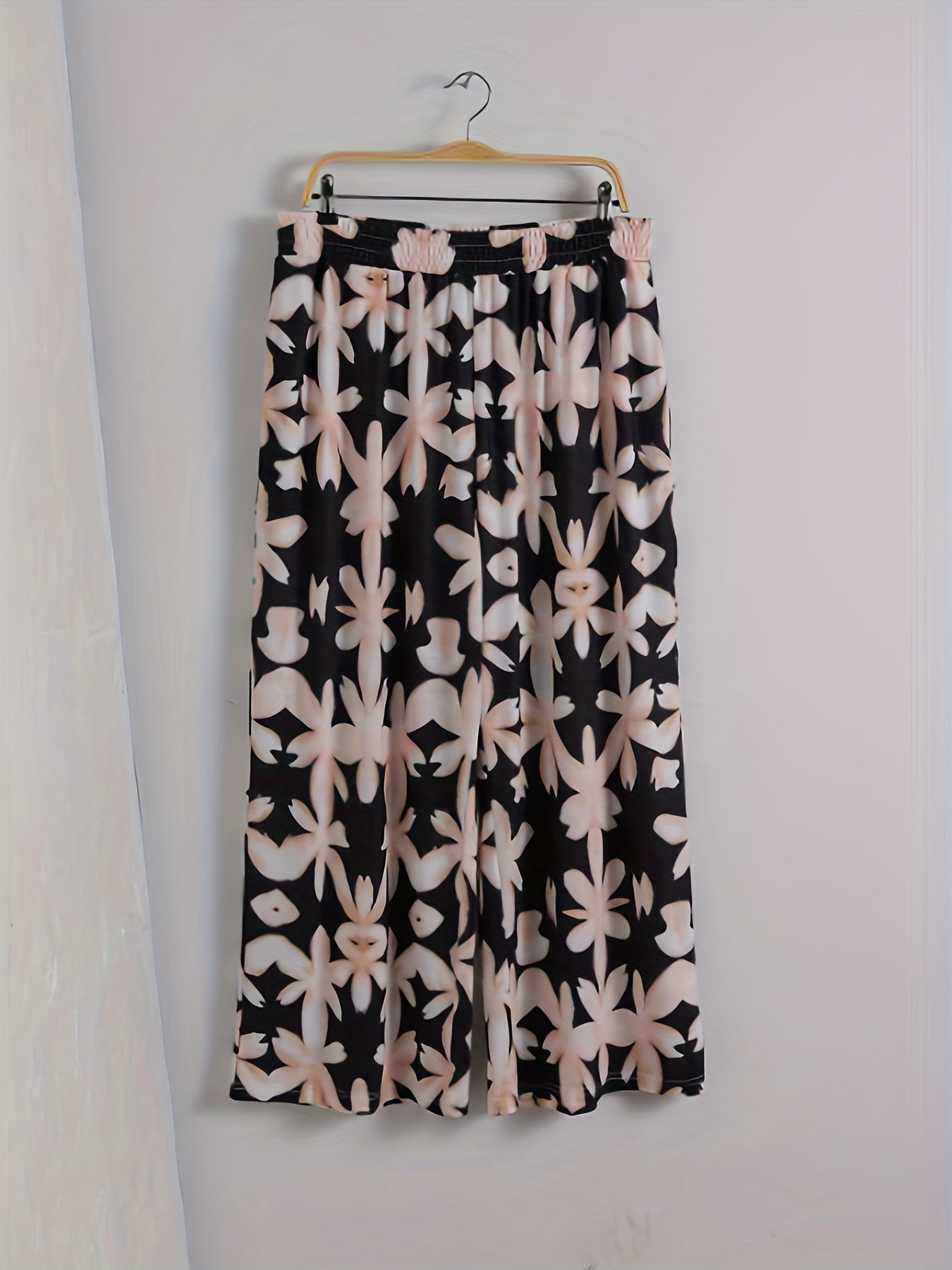  Women's Floral Print Wide Leg Trousers