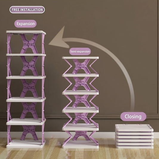 1pc Folding Shoe Rack Indoor Room Storage Rack Shoe Organizer