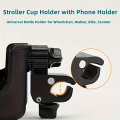 2-in-1 Cup Holder & Phone Holder for Stroller or Bike