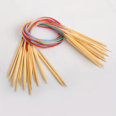 18pcs Bamboo Circular Knitting Needles Set 18 Sizes 2mm-10mm