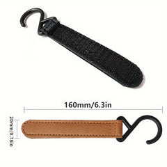 1pc Portable Outdoor S-Shaped PU Leather Storage Keychain