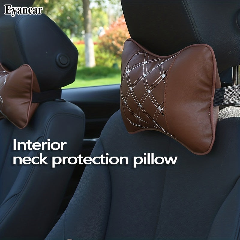 Car Seat Neck Protection Pillow Faux Leather Headrests