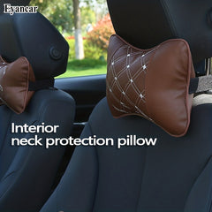 Car Seat Neck Protection Pillow Faux Leather Headrests