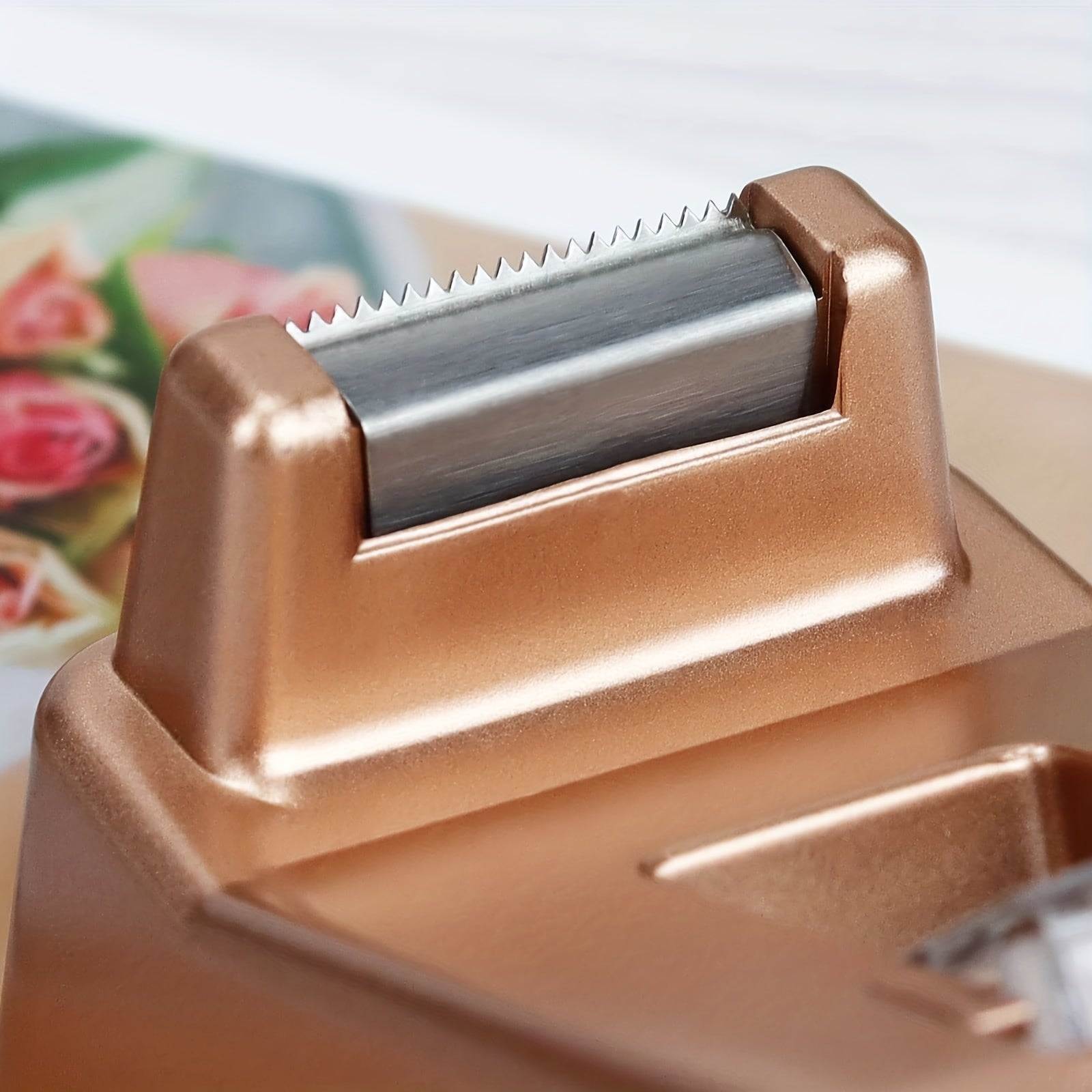 Retro Golden Desk Tape Dispenser with Non Skid Base