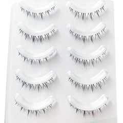 Natural Look 7mm Wispy Lash Extension Reusable False Eyelashes 5 Pairs