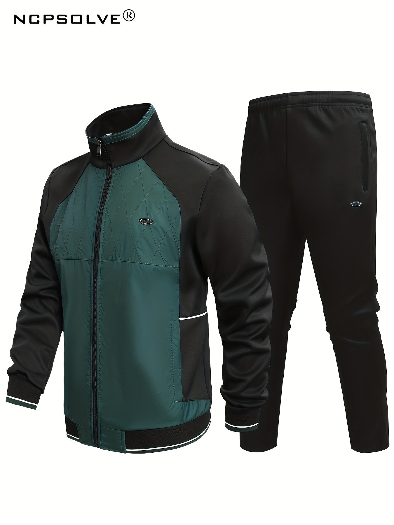 Men's Sports Suit Zip Up Jacket & Active Pants Outdoor Activities