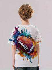 Colorful 3D Print Rugby T-Shirt for Boys