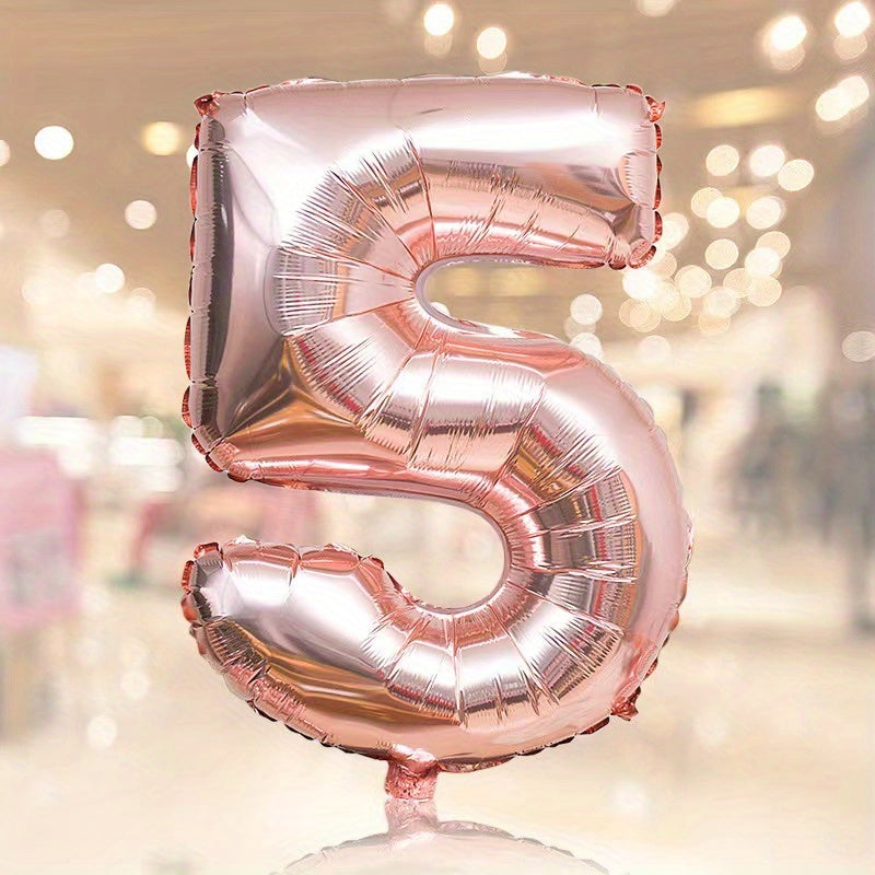 1pc Rose Golden Number Balloon Birthday Party Decoration