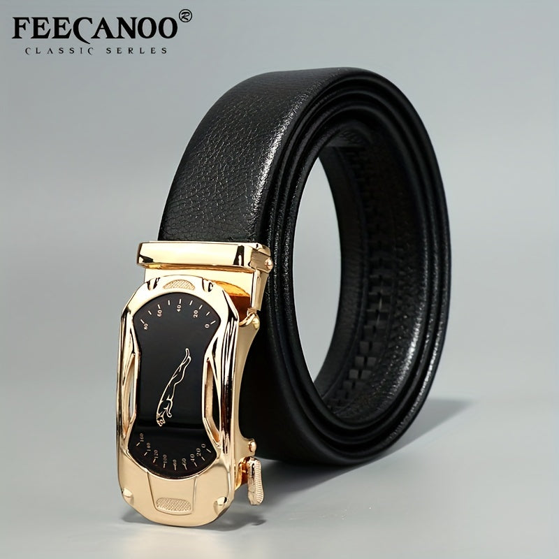 Men's Automatic Buckle Leather Belt Casual Business Belt