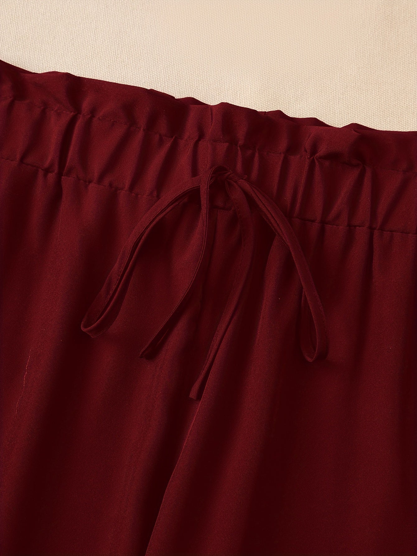  Ruffle Trim Wide Leg Trousers