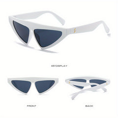 Y2K Triangle Cat Eye Sunglasses for Women Men Hiphop Decorative Shades Glasses