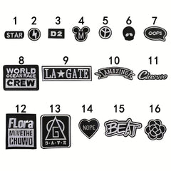 16pcs Iron On Patches Sew On Embroidered Applique Repair Patch Kids Decorative